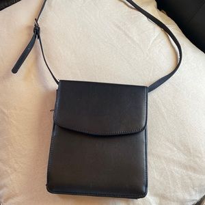 Black vegan leather cross body bag purse brand new
